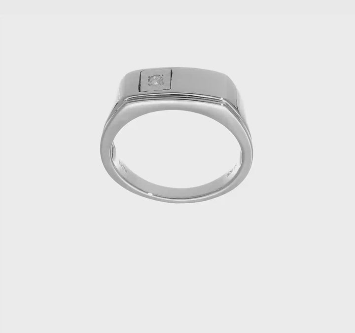 Sterling Silver 2.5 mm Polished Diamond Men's Ring, view 7 of 7