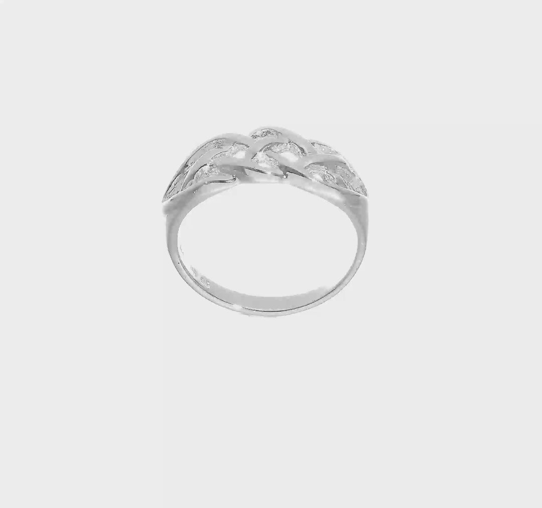 Sterling Silver Polished Woven Celtic Pattern Top Ring, view 7 of 7