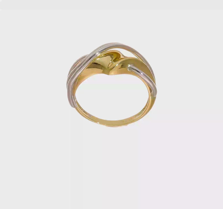 14k Two-Tone Gold Wave Ring, view 7 of 7
