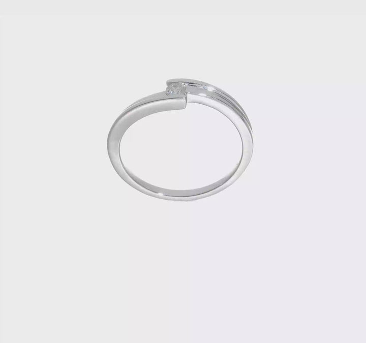Sterling Silver Polished Diamond Ring, video