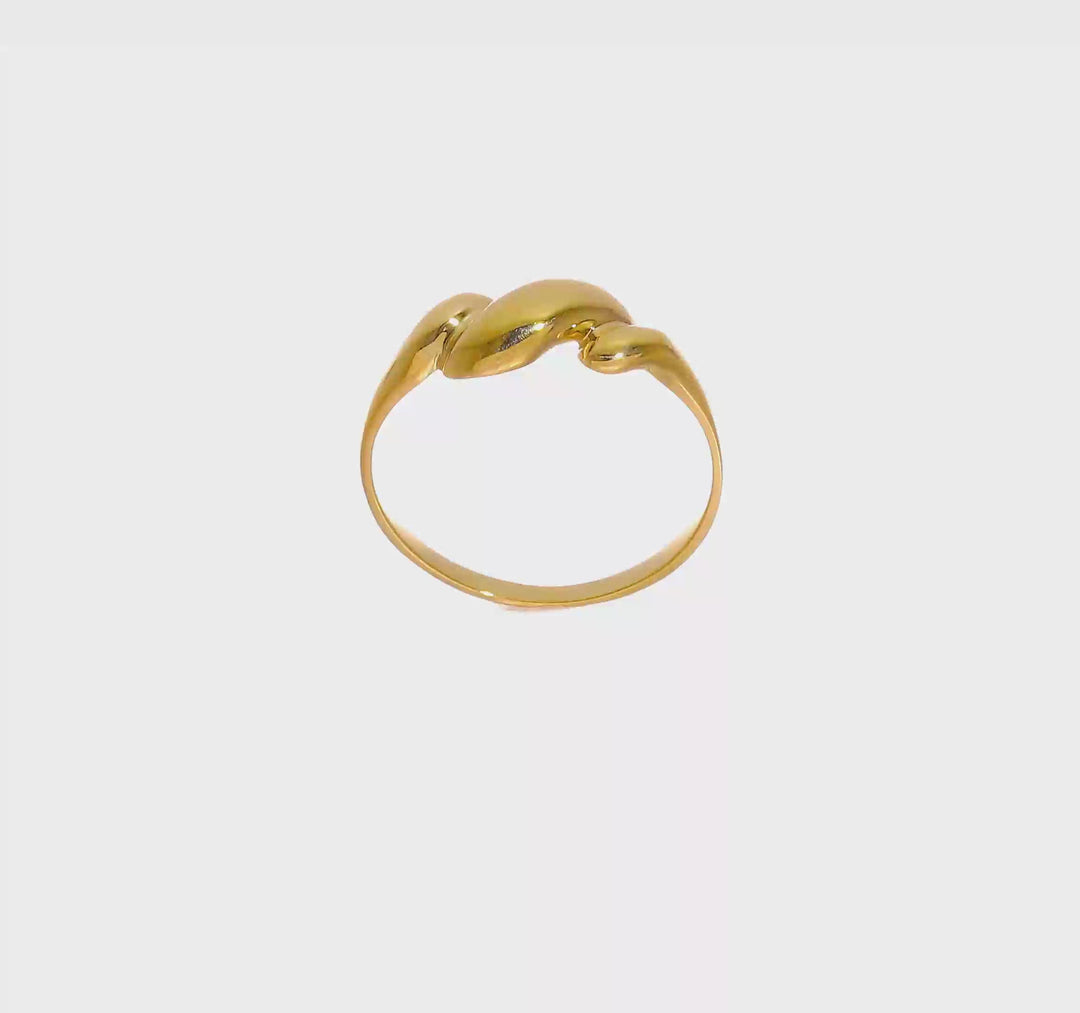 14k Yellow Gold Curl-top Dome Ring, view 7 of 7