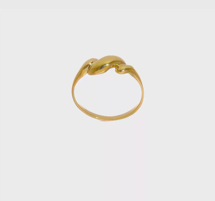 14k Yellow Gold Curl-top Dome Ring, view 7 of 7