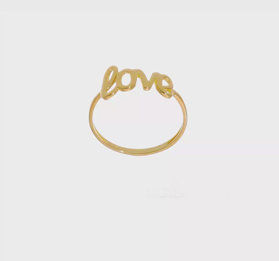 14k Yellow Gold Polished Love Ring, view 8 of 8