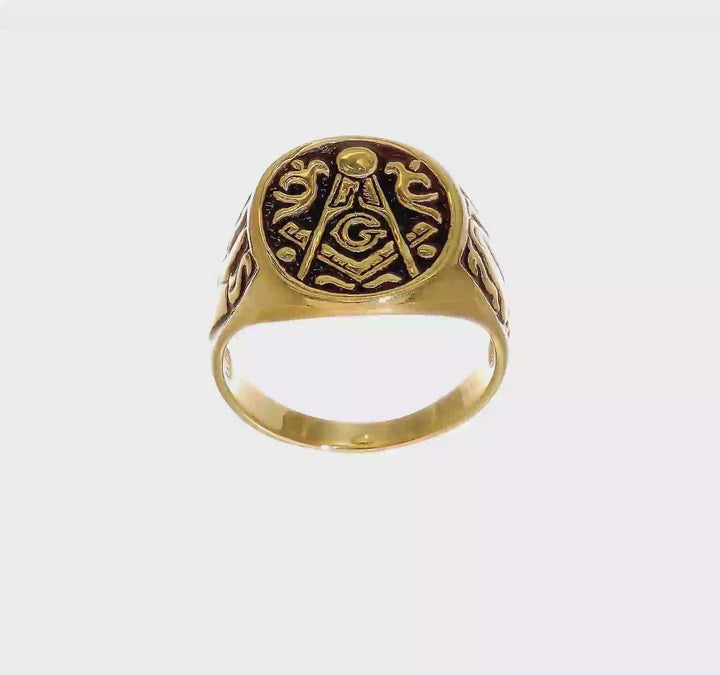 14k Yellow Gold 3.15 mm IB Goodman (No Enamel) Masonic Men's Ring, view 7 of 7