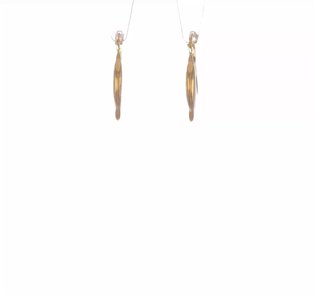 14K Yellow Gold Brilliant Polished 15.81 mm Dolphin Hoop Earrings