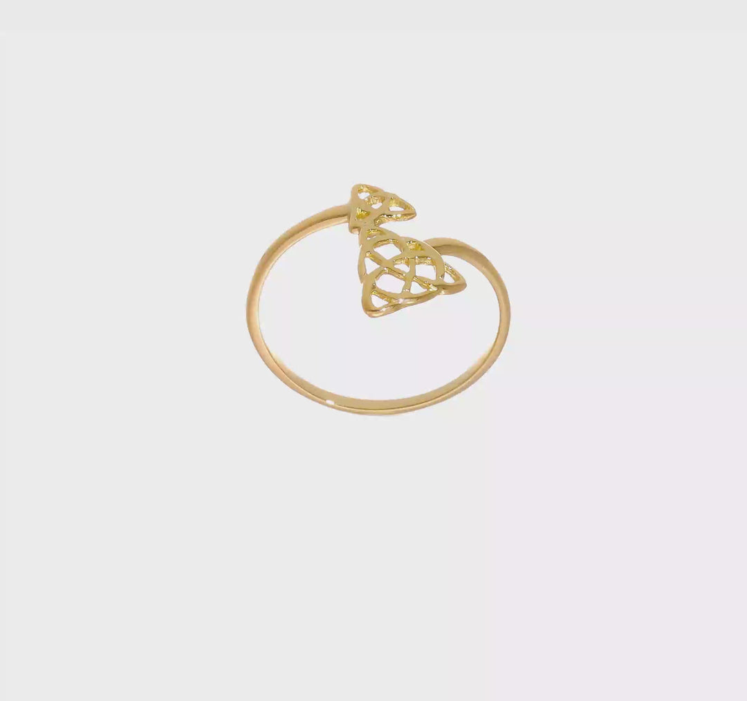 14k Yellow Gold Polished Celtic Knot Bypass Ring, view 7 of 7