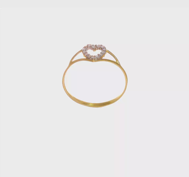 14k Yellow Gold 1.5 mm 7 mm Top CZ Heart Ring, view 6 of 6