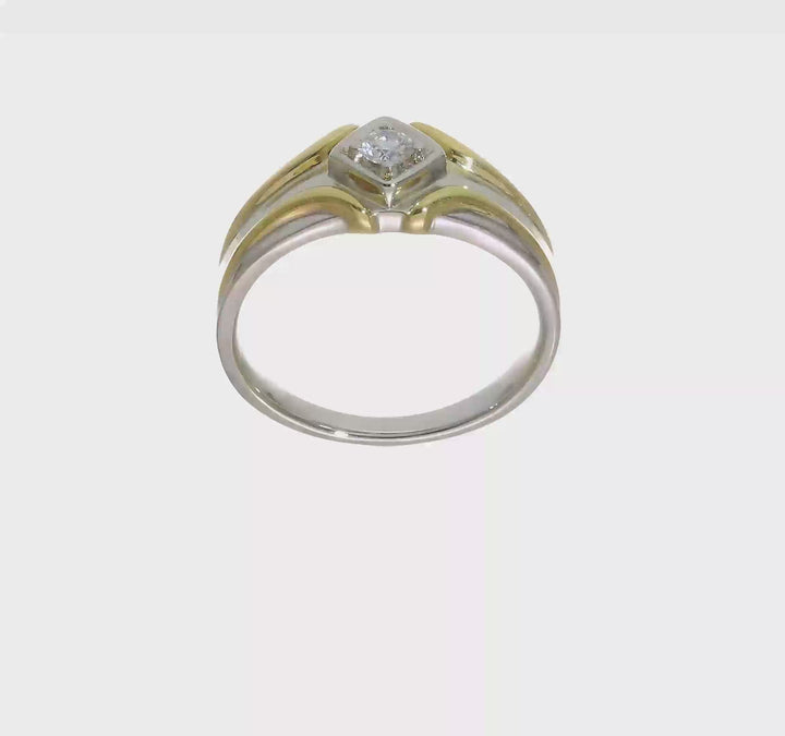 14k Two-Tone Gold IB Goodman 1/6 Carat Diamond Men's Ring, view 7 of 7