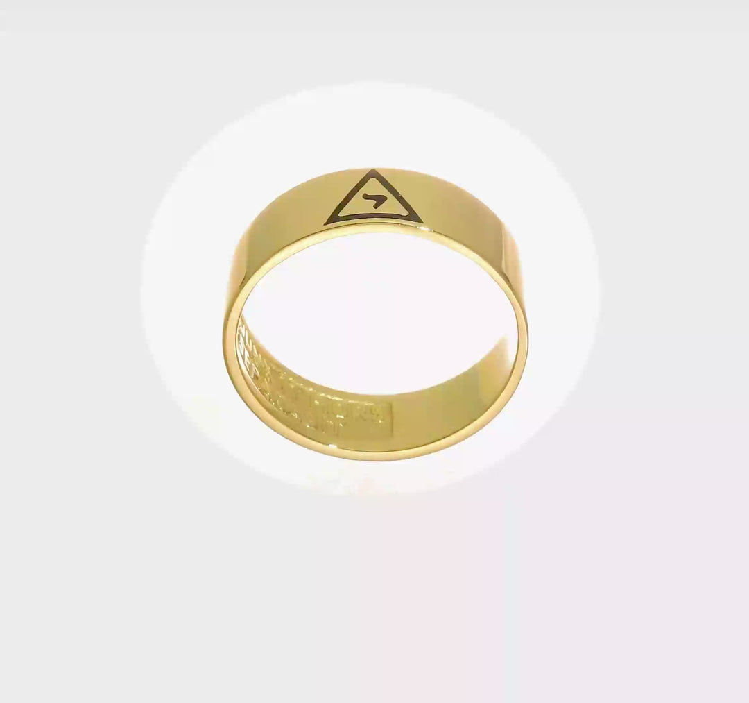 14k Yellow Gold IB Goodman with Black Enamel 14th Degree Masonic Ring, view 8 of 8