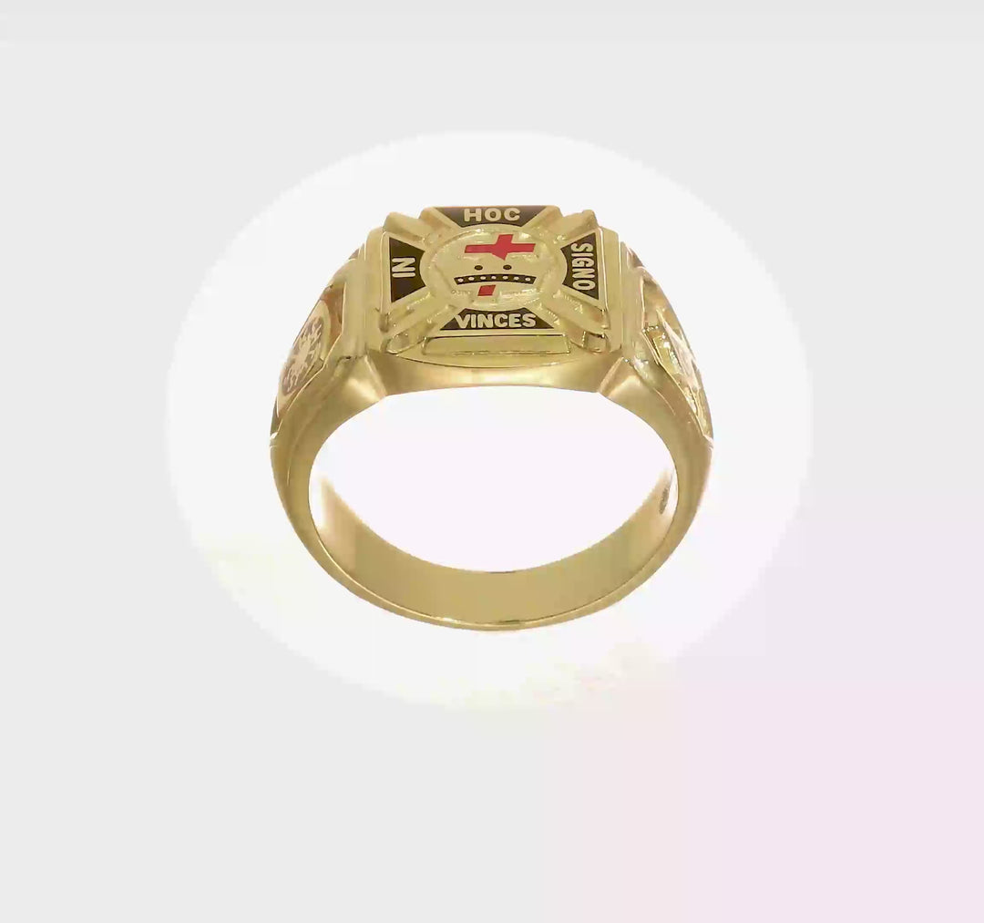 14k Yellow Gold IB Goodman with Multi-Color Knights Templar Ring, view 8 of 8
