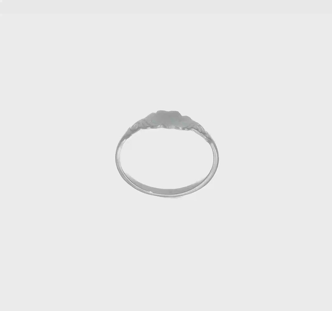 10k White Gold Heart Baby & Children's Ring, view 6 of 6
