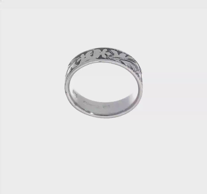 Sterling Silver Antiqued Floral Ring, view 7 of 7
