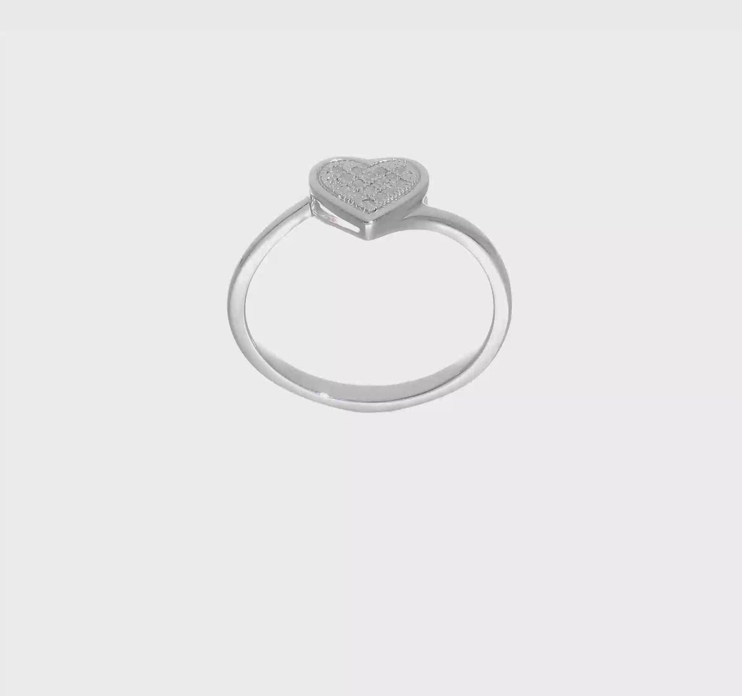 Sterling Silver 2 mm 8 mm Top Diamond Heart Ring, view 7 of 7