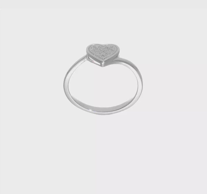 Sterling Silver 2 mm 8 mm Top Diamond Heart Ring, view 7 of 7