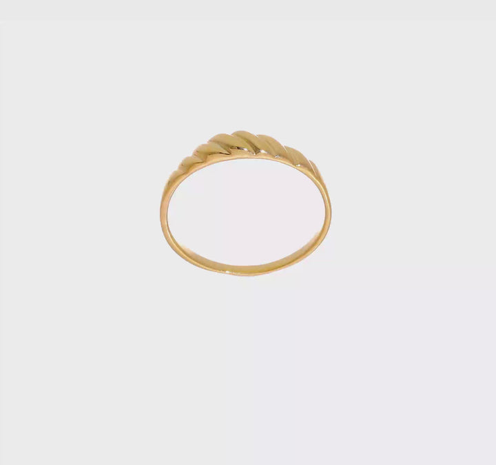 14k Yellow Gold Polished Valley Dome Ring, view 8 of 8