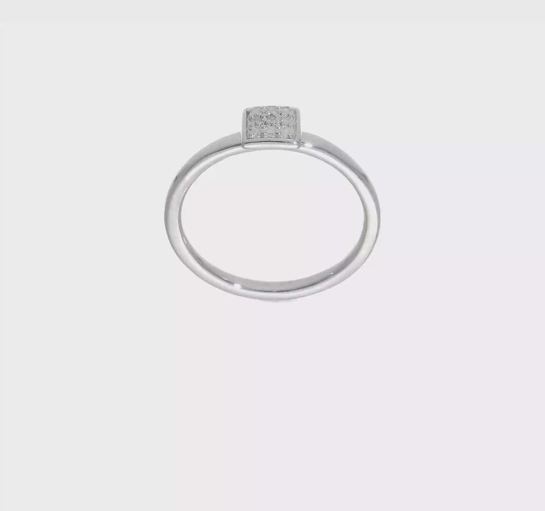 Sterling Silver Round 9-Stone Diamond Ring, video