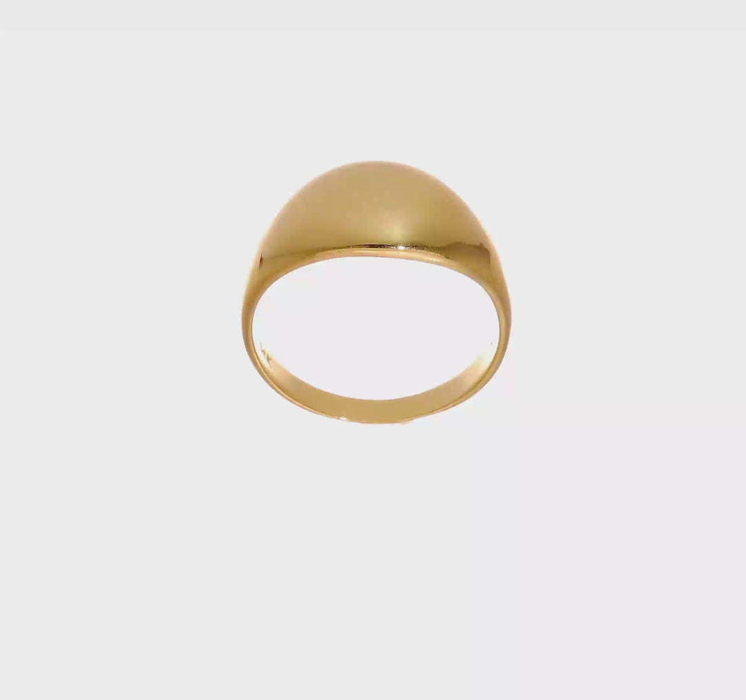 14k Yellow Gold 10mm Domed-top Tapered Cigar Band Ring, view 7 of 7