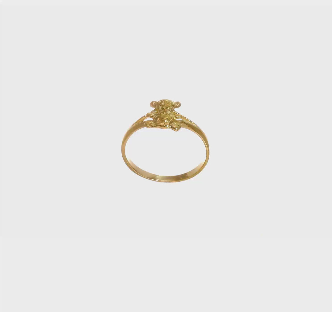 14k Yellow Gold Teddy Bear Ring, view 7 of 7