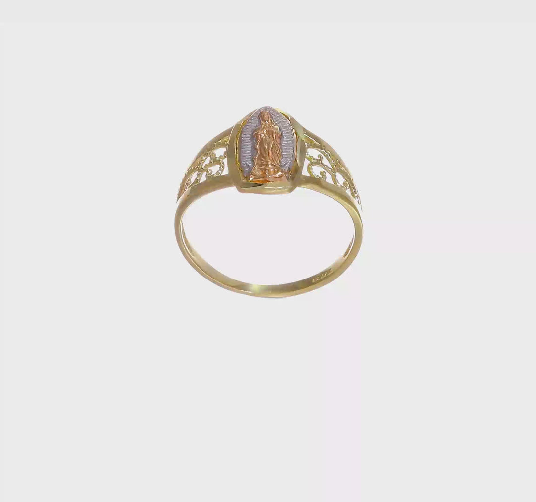 14k Two-Tone Gold Our Lady of Guadalupe Ring, view 7 of 7