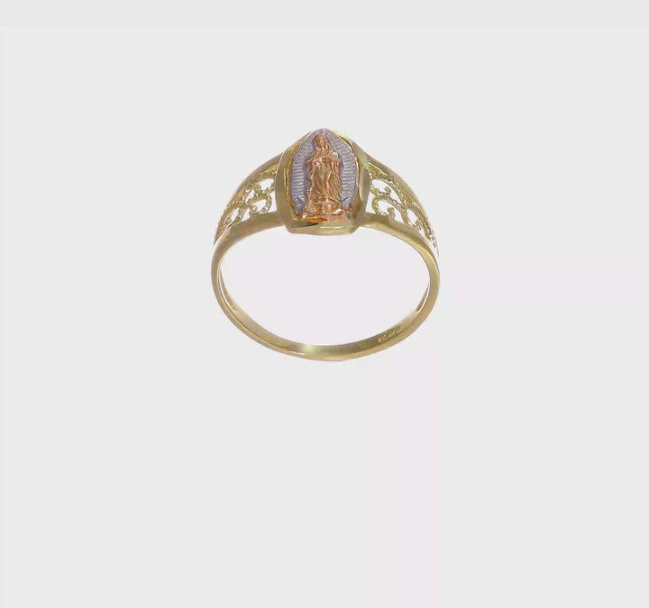 14k Two-Tone Gold Our Lady of Guadalupe Ring, view 7 of 7