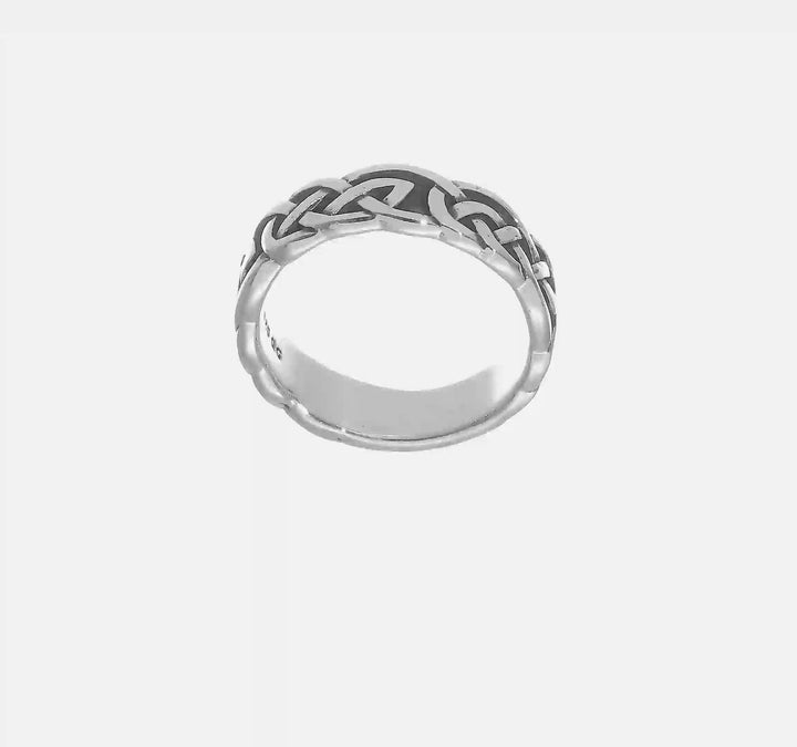 Sterling Silver Antiqued Celtic Knot Band, view 7 of 7