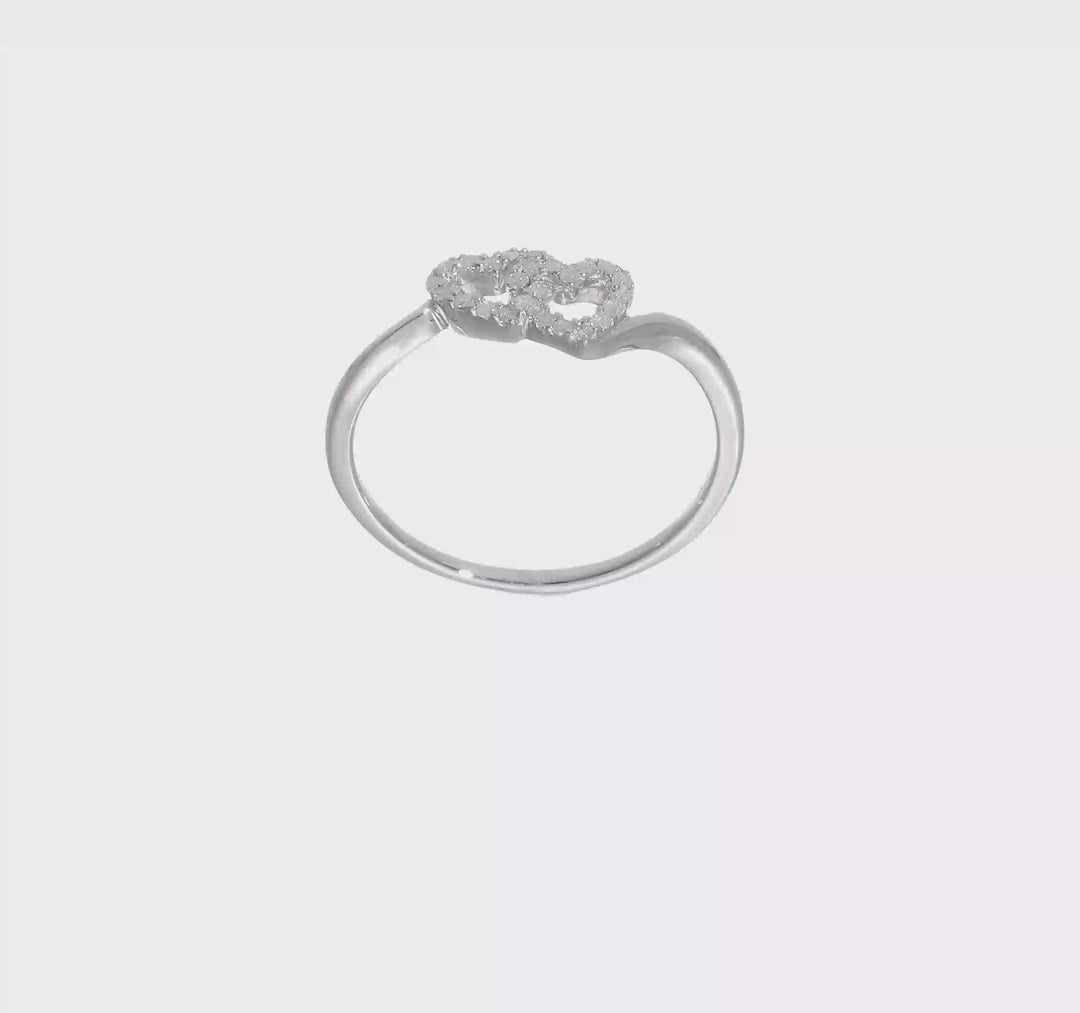 Sterling Silver Diamond Double Heart Promise Ring, view 7 of 7