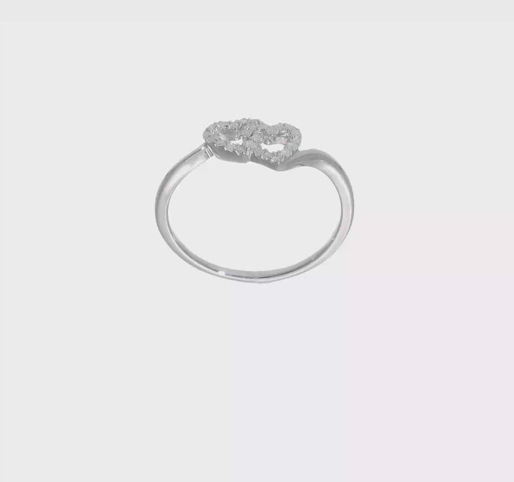 Sterling Silver Diamond Double Heart Promise Ring, view 7 of 7