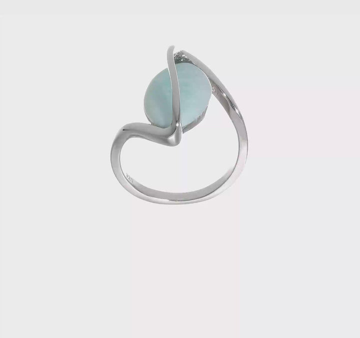 Sterling Silver Larimar Twisted Ring, view 7 of 7
