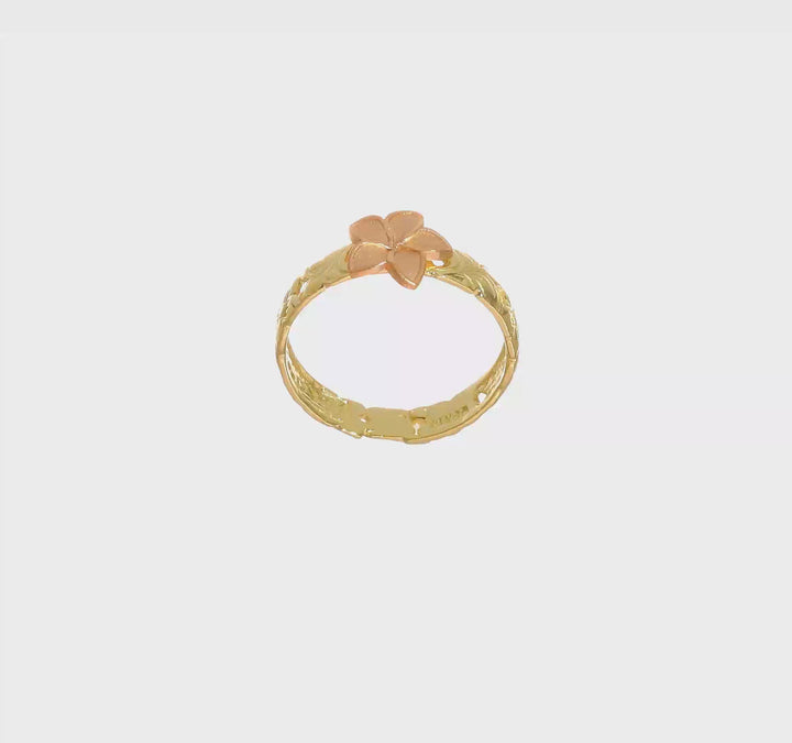 14k Two-Tone Gold Plumeria Ring, view 7 of 7