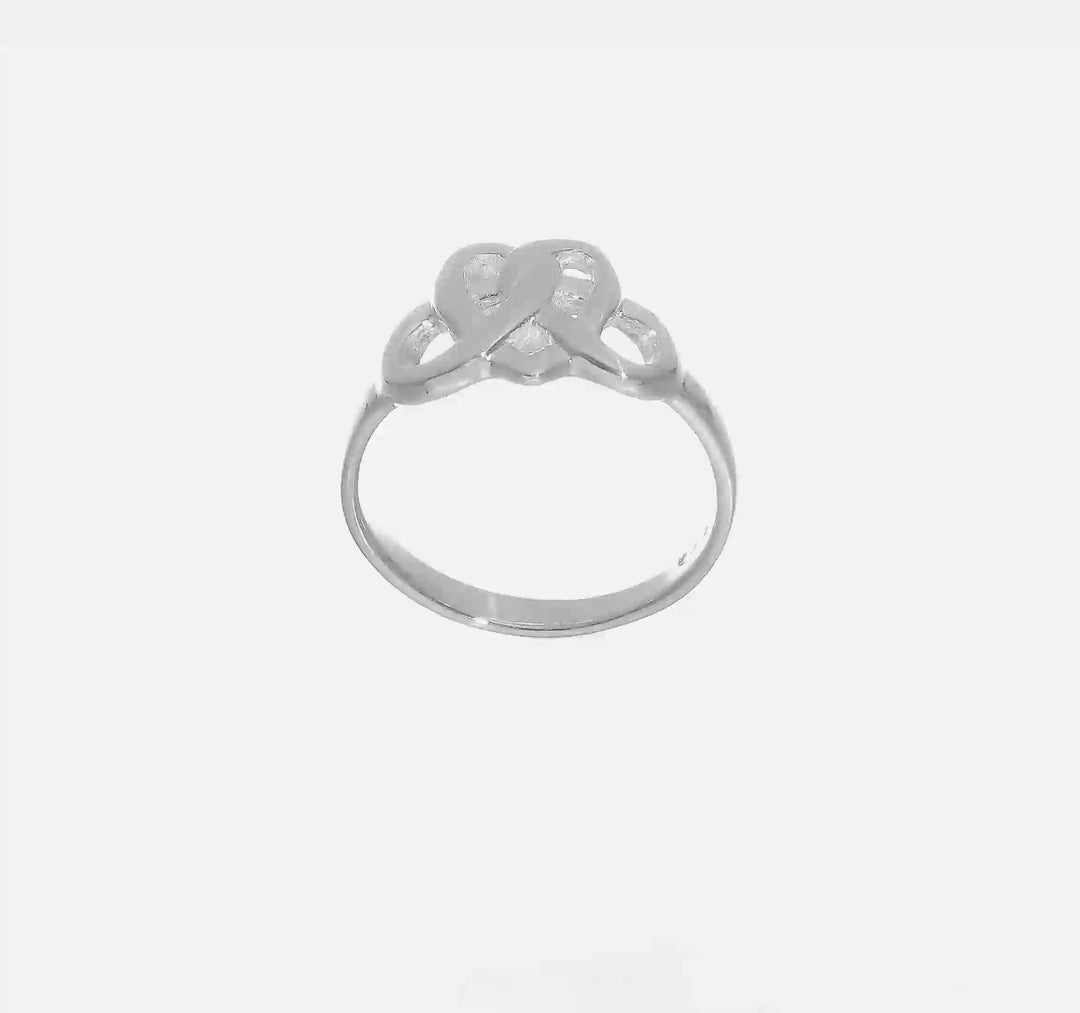 Sterling Silver Fancy Celtic Heart Pattern Woven Ring, view 7 of 7