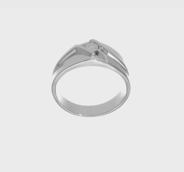 Sterling Silver 5 mm Diamond Men's Ring, view 7 of 7