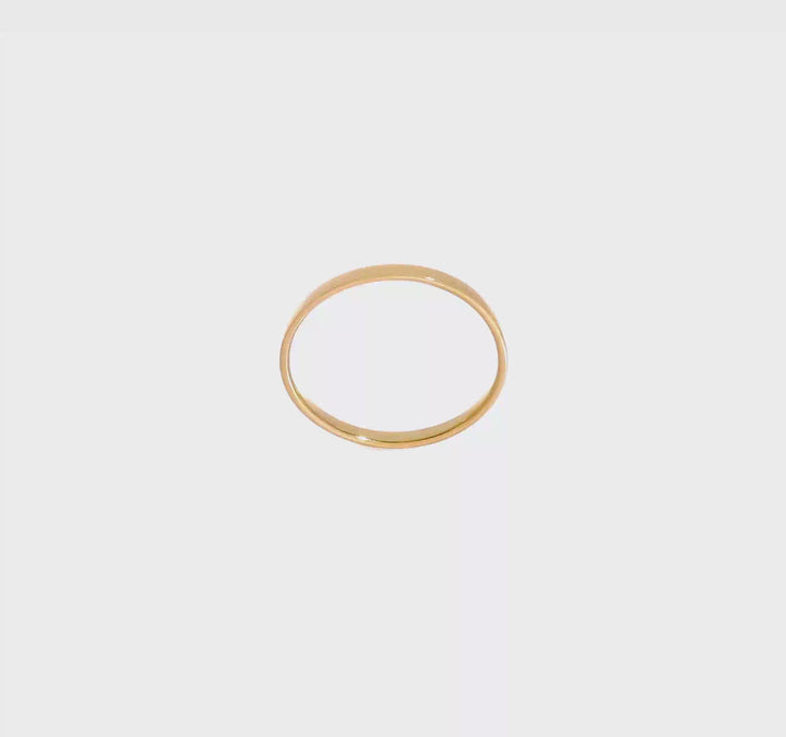 14k Yellow Gold High Polished 1mm Flat Band Ring, view 6 of 6