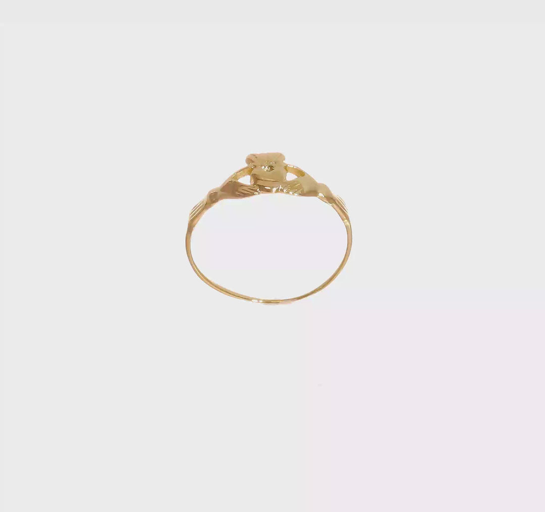 14k Yellow Gold Polished Claddagh Ring, view 7 of 7