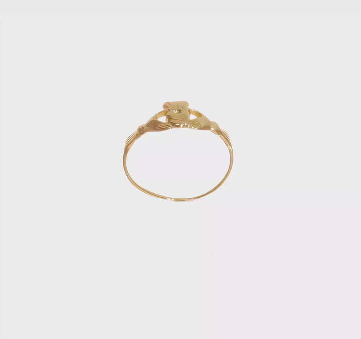 14k Yellow Gold Polished Claddagh Ring, view 7 of 7