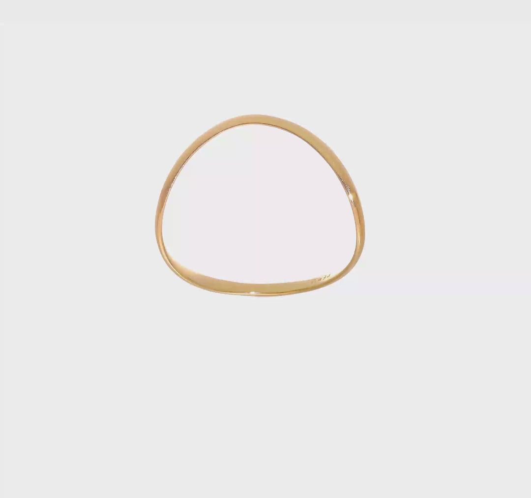 14k Yellow Gold Polished Wave Fashion Thumb Ring, view 8 of 8