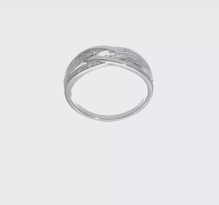 Sterling Silver Round Diamond Ring, video