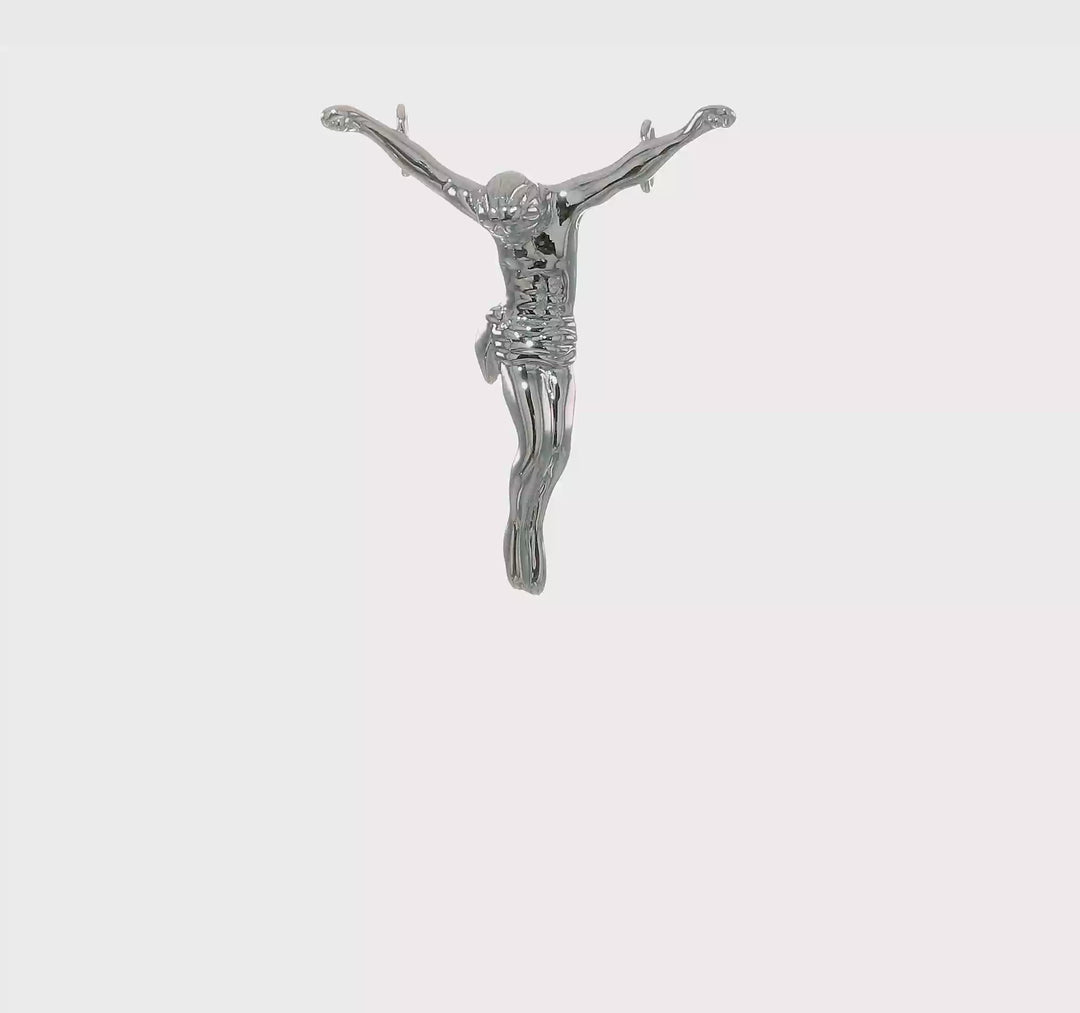 14k White Gold Jesus Chain Slide