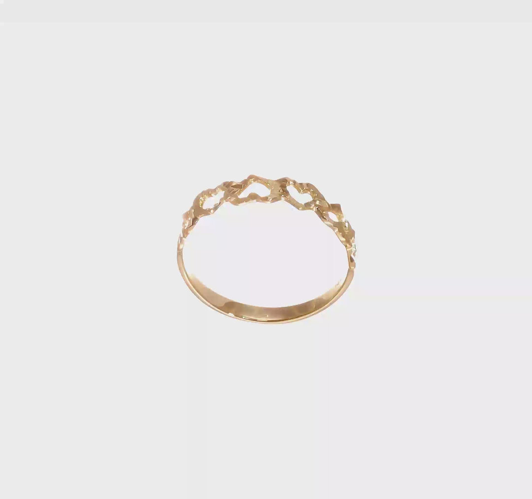 14k Yellow Gold D.C. Hearts Ring, view 7 of 7