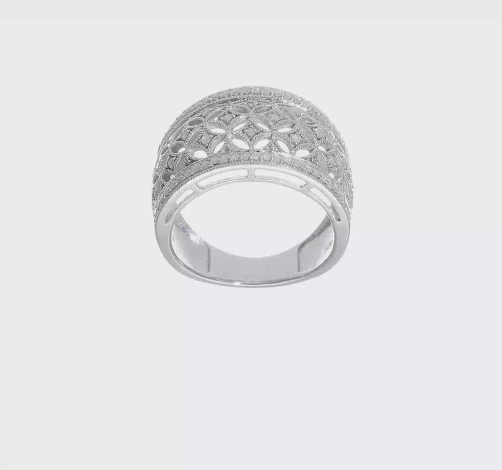 Sterling Silver Fancy Diamond Band, video