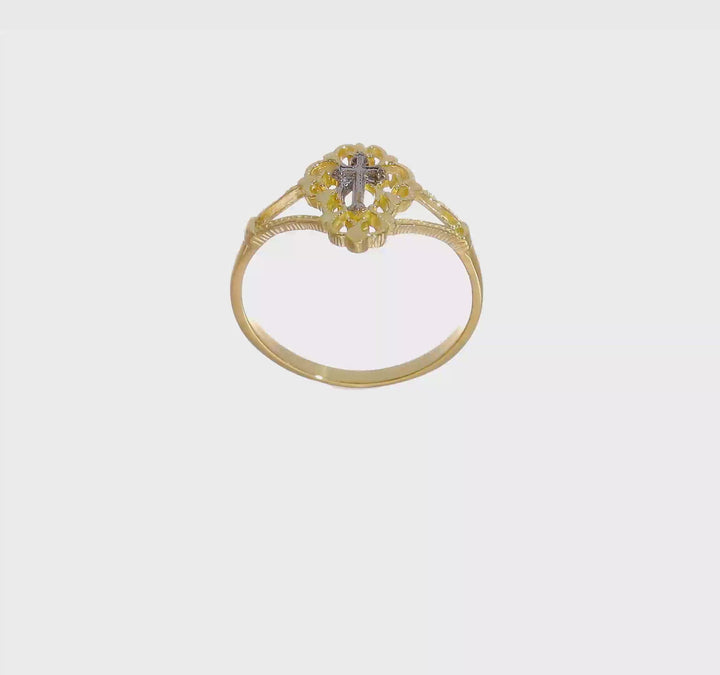 14k Two-Tone Gold D.C. Cross Ring, view 7 of 7