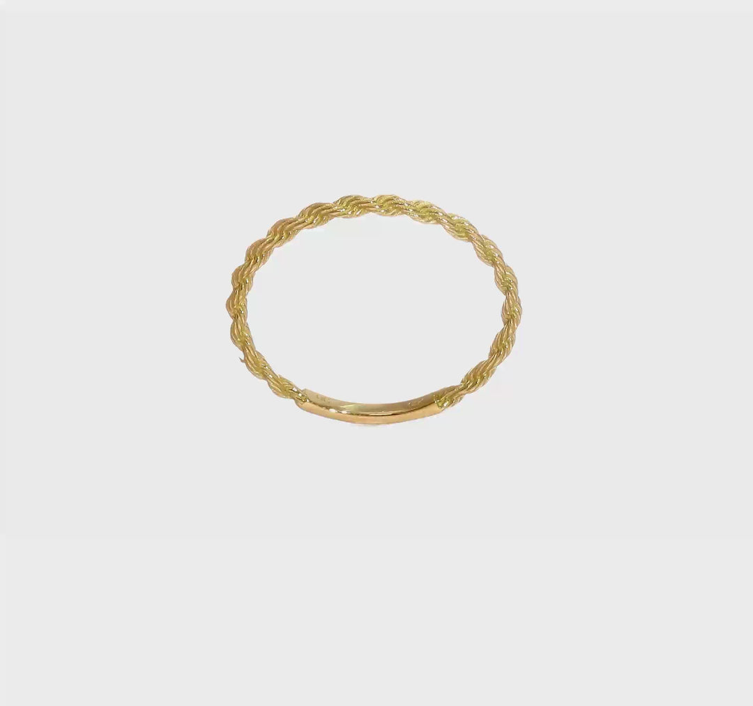 14k Yellow Gold Polished Twisted Rope Ring, view 6 of 6