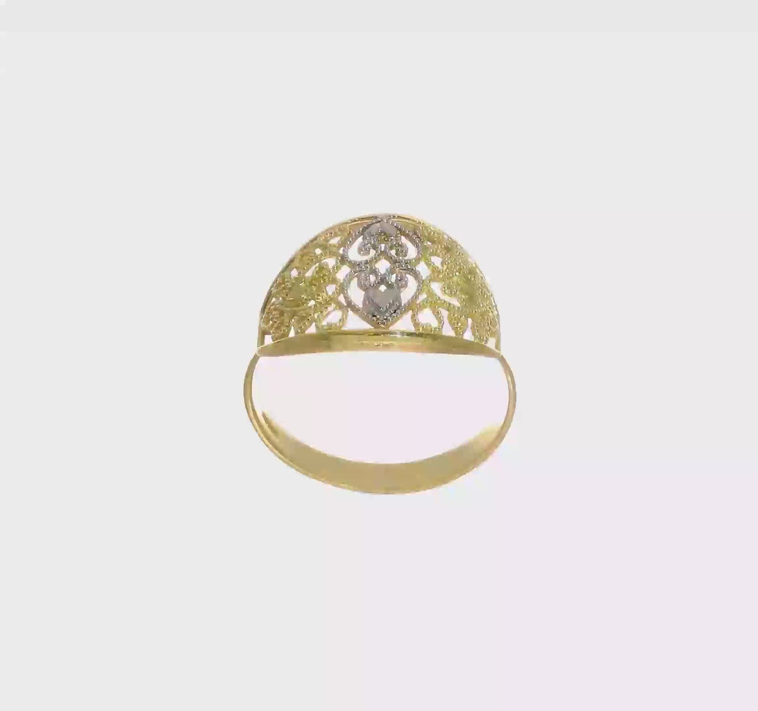 10k Yellow Gold Filigree Heart Ring, view 7 of 7