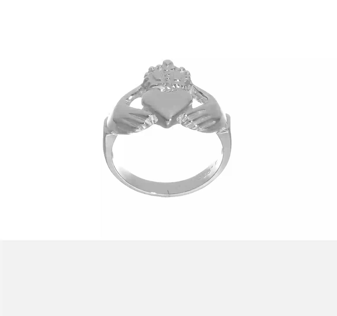 Sterling Silver 2 mm 3.38 g Claddagh Ring, view 7 of 7