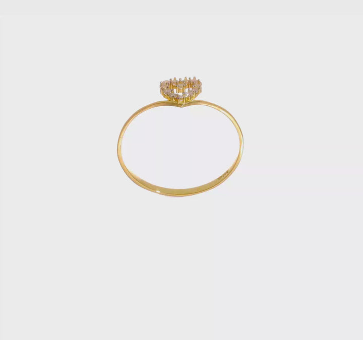 14k Yellow Gold 1.5 mm 6 mm Top CZ Heart Ring, view 4 of 4