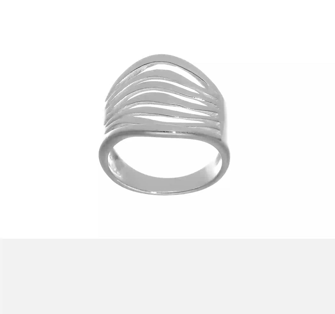 Sterling Silver Polished Wave Ring, view 7 of 7