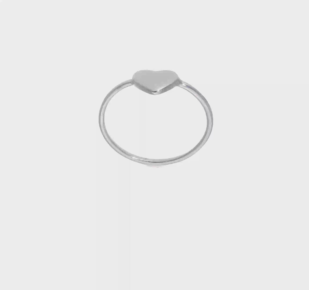 Sterling Silver 0.85 mm Polished Heart Ring, view 7 of 7