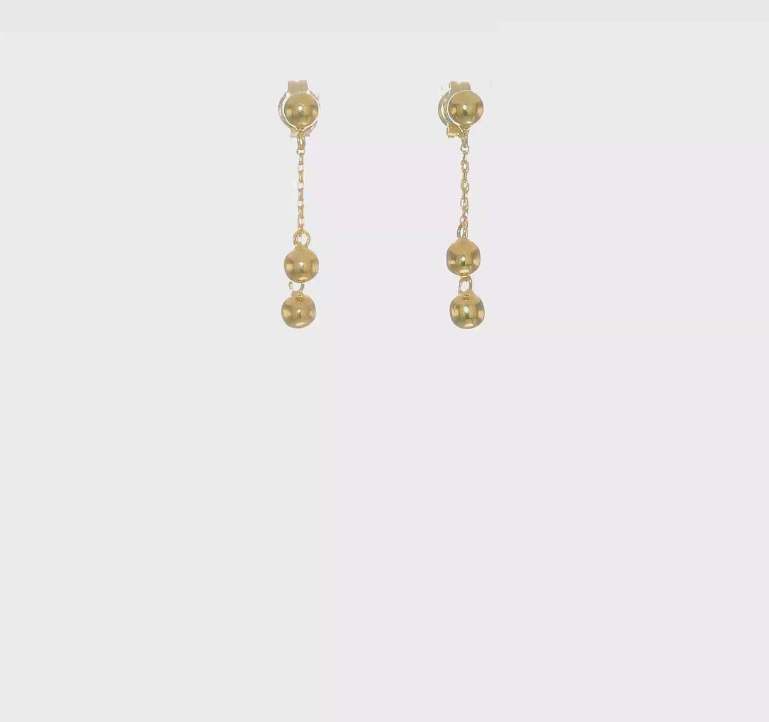 14K Yellow Gold Dazzling Polished 3.3 mm Ball Post Earrings