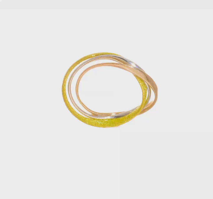 Sterling Silver Gold & Rose Gold-tone Intertwined Ring, view 6 of 6