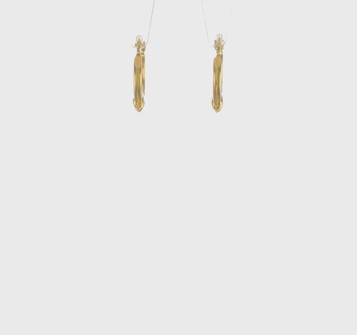 14K Yellow Gold Exquisite Polished 14 mm Two Dolphins Hoop Earrings