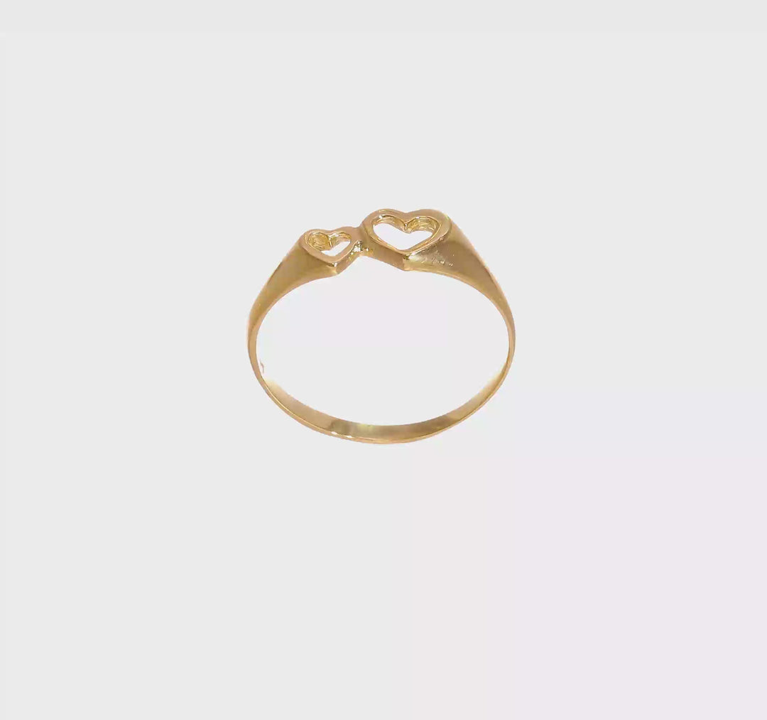 14k Yellow Gold Double Heart Cut-Out Ring, view 7 of 7